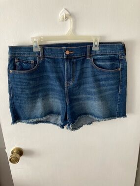 Women's Dark Blue Denim Cutoff Shorts